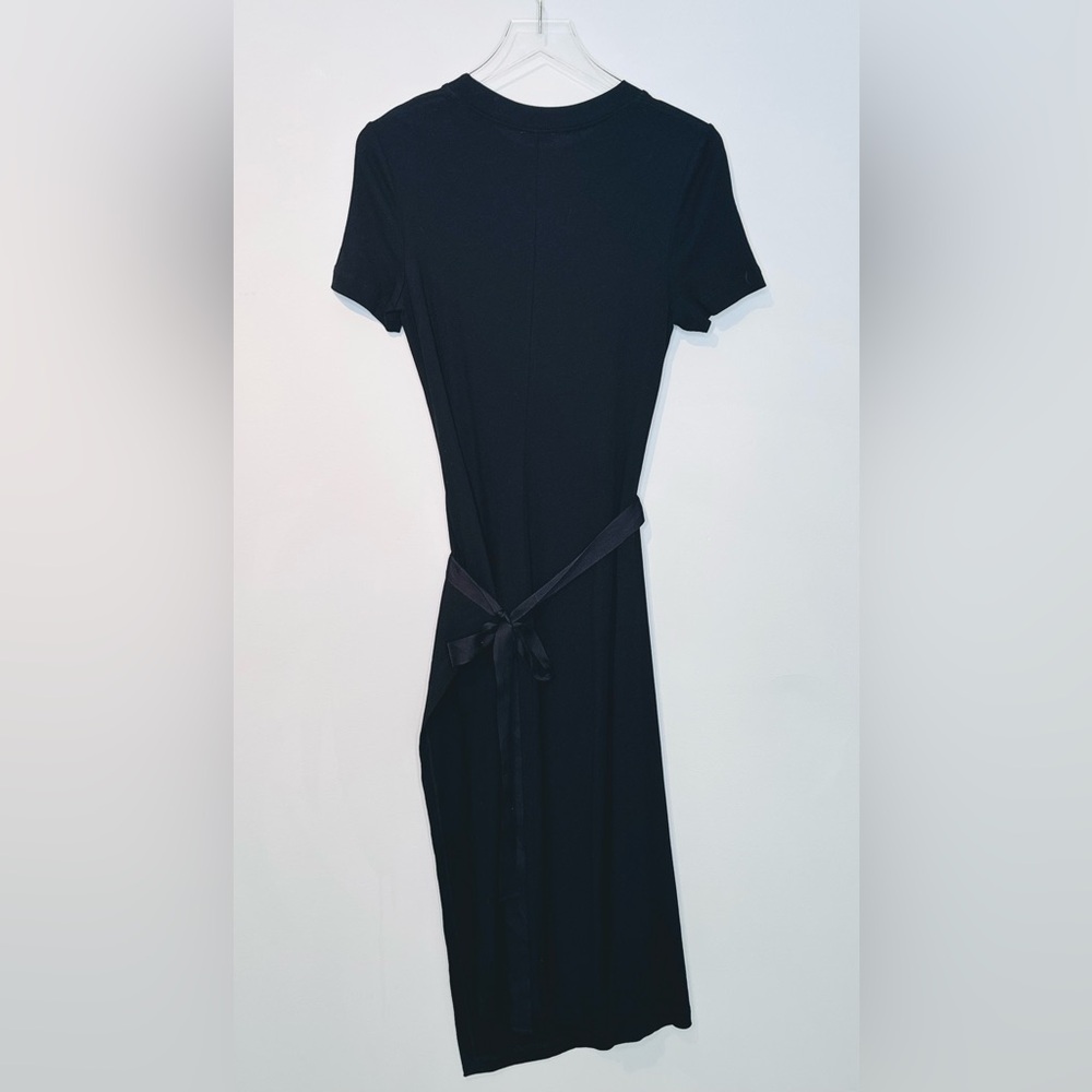 Rosetta Getty Black Midi T-Shirt Tie Waist Apron Wrap Skirt Dress NWT - Picture 4 of 15
